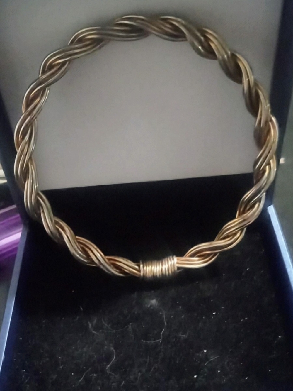 Braided Gold-Tone Coil Bangle Bracelet